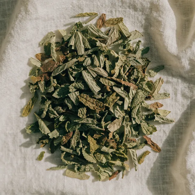Dried spearmint leaves